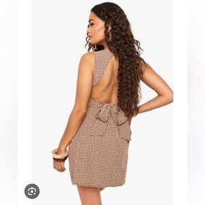 Boohoo Gingham Tie Back Detail Shift Dress size 10